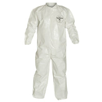 Dupont Personal Protection Coverall Tychem Sl Collar, Zip, Elastic Wht 3X, 3 Pack (SL125B-3XL)-Colour: White/White