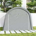 Outsunny - Tente de rangement de jardin 10 pi x 10 pi avec structure en acier galvanisé-Système de tension de la bâche qui aide à maintenir la couverture en place lorsqu'il y a du vent
