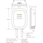Emporia Classic Level 2 40A NEMA Plug NACS/TESLA EV Charger and Vue 3 2-Phase Load Management Bundle - White-Ul certified energy monitor installs in residential breaker panels using clamp on sensors and supports single phase up to 240VAC line neutral single split phase 120 240VAC and three phase up to 415Y 240VAC systems with no delta support