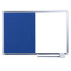 MasterVision NewGen Combo Board - Magnetic Dry-Erase & Felt - Aluminum Frame - 24" x 36" - Blue-Anodized aluminum frame