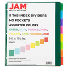 JAM Paper Index Tab Dividers - 8 Tabs-Blank tab inserts included with each pack.