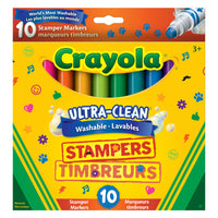 Crayola Ultra-Clean Washable Stamper Markers - 10 Count-Set of 10 stamper markers in bold Crayola colours