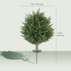 HOMCOM 24" Artificial Cypress Trees with Ground Stake - Green - 2 Pack-UV protection material guards against colour fading 