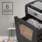 GBC ShredMaster SM15-06 Micro-Cut Shredder-Modern interface with user friendly touch controls. Convenient LED indicator lights alert user in cases of Bin Full, Door Open, Over Heat and Over Load