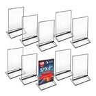 Azar - Porte-cartes de bureau/comptoir à chargement supérieur/latéral en acrylique - Transparent - Paquet de 10 (152799-BLK-10PK)-Matériau du cadre : acrylique