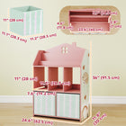 Qaba Kids Bookshelf with Toy Storage, Book Display, Shelves and Fabric Drawers - Pink-Vertical design saves floor space, making it great for smaller rooms
