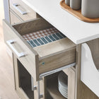Modway Cuisine Kitchen Cart - Oak White-Nylon Casters With Side Lock Brakes