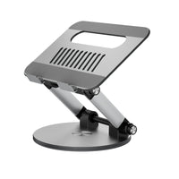 MyBat - Pied d’ordinateur portable ergonomique MyBat Pro à bouton-poussoir - compatible 10–17,3″, en alliage d’aluminium-Base pivotante 360 ° - Rotation totale pour ajustement facile du regard