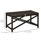 Outsunny - Table d’appoint en osier pour patio avec panneau en plastique sous le plateau entièrement tressé, brun mélangé-Rotin en résine PE entièrement tressé à la main pour un style élégant et résistant  