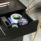 HOMCOM Mobile 3-Drawer Letter/A4 Filing Cabinet on Wheels - Black Wood Grain-Assembly required