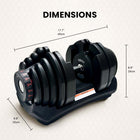 MotionGrey Adjustable Dumbbells - 10-90 lb Weight Set with Anti-Slip Metal Handle - Black - Set of 2-4