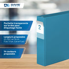 Davis Group Super économie, Reliure à anneaux en “D” inclinés 2 po, paquet de 6 – Bleu Turquoise-Anneau En D, Non Verrouillable
