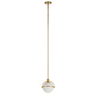 Hudson&Canal - Suspension Cieonna de 24 cm de large avec abat-jour en verre - Laiton/Blanc laiteux-Design glamour pour votre entrée, votre foyer ou votre cuisine