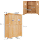 Outsunny - Abri de jardin en bois - 4 x 1,5 ft avec deux fenêtres - Bois naturel-Toit incliné avec revêtement en asphalte empêchant l’eau de stagner  

