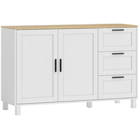 HOMCOM - Buffet moderne 47,2 po L avec portes à fermeture en douceur - blanc-Large plateau offre de l'espace pour la préparation du café ou le maintien au chaud des aliments 