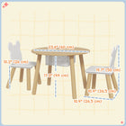 Qaba - Ensemble table et chaises pour enfants 3 pièces avec sac en filet et chaises en forme d'ours-Les dossiers en forme d'ours ajoutent une touche amusante à chaque chaise 