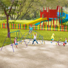 Outsunny - Balançoire à bascule 4 places pour enfants en métal - Multicolore-Conception à 4 sièges, peut accueillir 4 enfants pour jouer ensemble 