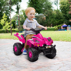 Qaba 6V Kids ATV Quad with Music, Forward - Pink-Forward function paired with three built-in songs for entertainment 