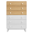 Modway Nolia 6-Drawer Color Block Dresser Chest - Oak White-7