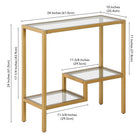 Hudson&Canal - Table d'appoint rectangulaire Lovett , 61 cm de largeur, laiton-9