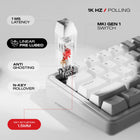Cybeart Akula 65 Compact Tri-Mode Wireless RGB Gaming Keyboard - White-1000 Hz ultra-fast polling with 1 ms latency for precise, lag-free input in gaming or work