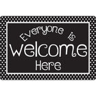 Ashley Productions - Smart Poly Tapis de souris pour ordinateur - 8" x 10" - Tout le monde est le bienvenu ici - Points NB - Paquet de 10-Dites bonjour à un regain de motivation à chaque fois que vous cliquez et faites défiler.