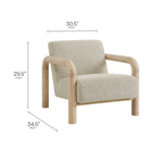 Modway - Sereno Boucle Chaise d’accent - Chêne en marbre-Accoudoirs arrondis en bois massif