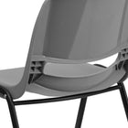 Flash Furniture HERCULES Series Grey Ergonomic Shell Stack Chair-Ergonomically Contoured Design