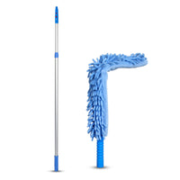 Gritt Commercial 22" Flexible Wand Duster - Microfiber and Chenille Sleeve - 6' Telescopic Pole-Sleeves are machine washable