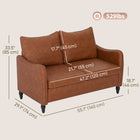 HOMCOM - Canapé loveseat 55 po avec pieds en bois massif - brun-Sa taille compacte est idéale pour les appartements, créant un coin confortable partout 