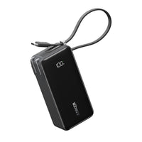 Anker - Batterie Externe Fusion 10000 mAh avec Câble Lightning Intégré - Noir-Charge rapide bidirectionnelle de 30 W : que vous l'utilisiez branché sur une prise ou comme batterie portable, la sortie haute vitesse de 30 W vous offre la puissance dont vous avez besoin pour tenir toute la journée. Rechargez votre iPhone 15 Pro de 0 à 50 % en seulement 25 minutes.