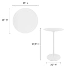 Modway Lippa 28" Round Wood Bar Table - White-Lacquered MDF Tabletop