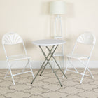 Flash Furniture HERCULES Series Plastic Fan Back Folding Chairs - White-Textured Seat ensures safe seating