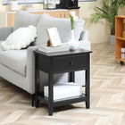 HOMCOM Modern 13.8" Nightstand - Black-Functions as a nightstand or side table for the living room or other areas of your home