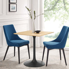 Modway Lippa 28" Square Wood Dining Table - Black Natural-Chip-Resistant Metal Pedestal Base