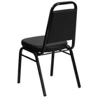 Flash Furniture HERCULES Series Trapezoidal Back Stacking Banquet Chair in Black Vinyl - Black Frame - 4 Pack-Black Vinyl Upholstery