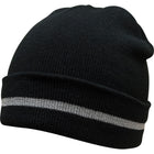 Zenith Safety - Bonnet en tricot avec bande réfléchissante argentée - Taille unique - Noir - Paquet 10-Paquet de 10
