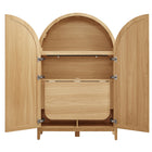 Modway Calista 63" Arched Storage Cabinet With Folding Desk - Oak-7