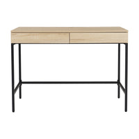 Staples Writing Desk with Charging Station-2 side-by-side drawers provide adequate storage to keep your space clutter-free
