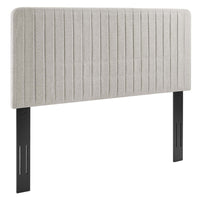 Modway Milenna Channel Tufted Upholstered Fabric King/California King Headboard - Oatmeal-Channel Tufted King/California King Headboard