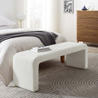 Modway Simba Boucle Fabric Waterfall Long Bench - Ivory-Waterfall Design