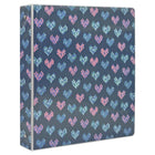 Staples 1" 3-Ring Binder - Pixelated Hearts-Round ring binder, pixelated hearts design, holds up to 175 sheets of paper