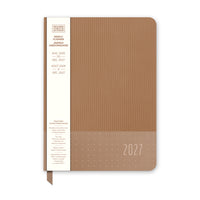 Orange Circle Studio Dots on Chai Medium Dual-Textured Weekly/Monthly Planner - 1 5.6" x 7.6" - Brown - Bilingual-Features previous and next month reference