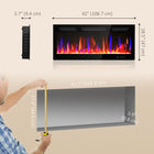 HOMCOM 42" Electric Wall Fireplace with Eco Mode - 1500 W-Enjoy realistic flame effects with or without heat for year-round ambiance