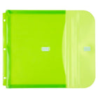 JAM Paper Plastic Binder Envelopes with Hook & Loop Closure - 3 Hole Punch - 9.5 x 1.25 x 11.5 - Lime Green - 12 Pack (218VB1LIME)-Size: Letter (9 1/2 x 1 1/4 x 11 1/2 inches)