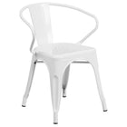 Flash Furniture – Chaise en métal avec accoudoirs pour l’intérieur et l’extérieur, blanc (CH31270WH)-Chaise empilable de style bistro