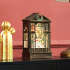 HOMCOM Christmas Snow Globe Lantern with Lights - Bronze-Eight looping music tracks with warm white lights for mood 
