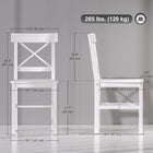 HOMCOM Farmhouse Wood Dining Chairs with Cross Back - White - Set of 2-Solid wooden frame is stable and reliable for use