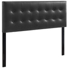 Modway Emily Upholstered Vinyl Queen Headboard - Black-Elegantly tufted button headboard