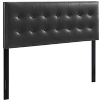 Modway Emily Upholstered Vinyl Queen Headboard - Black-Elegantly tufted button headboard